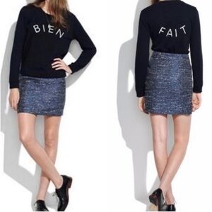 Madewell Courtyard Mini Skirt Metallic Blue